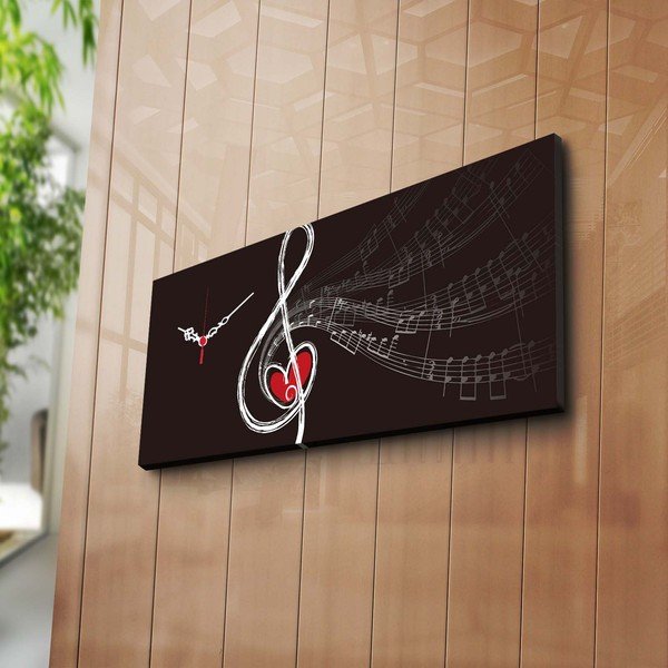 Dekoratívne nástenné hodiny Husľový Kľúč, 30 × 70 cm-image-1