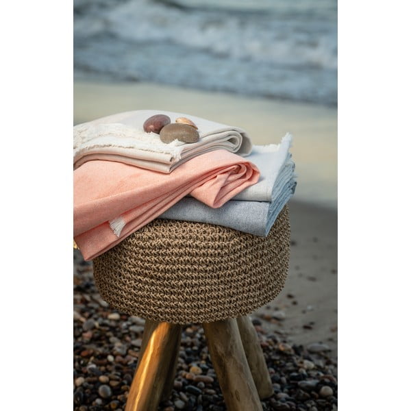 Béžový pléd s podielom bavlny Euromant Summer Linen, 140 x 180 cm-image-3