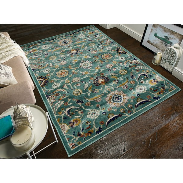 Tyrkysovomodrý koberec Webtappeti Moss, 180 x 270 cm-image-1