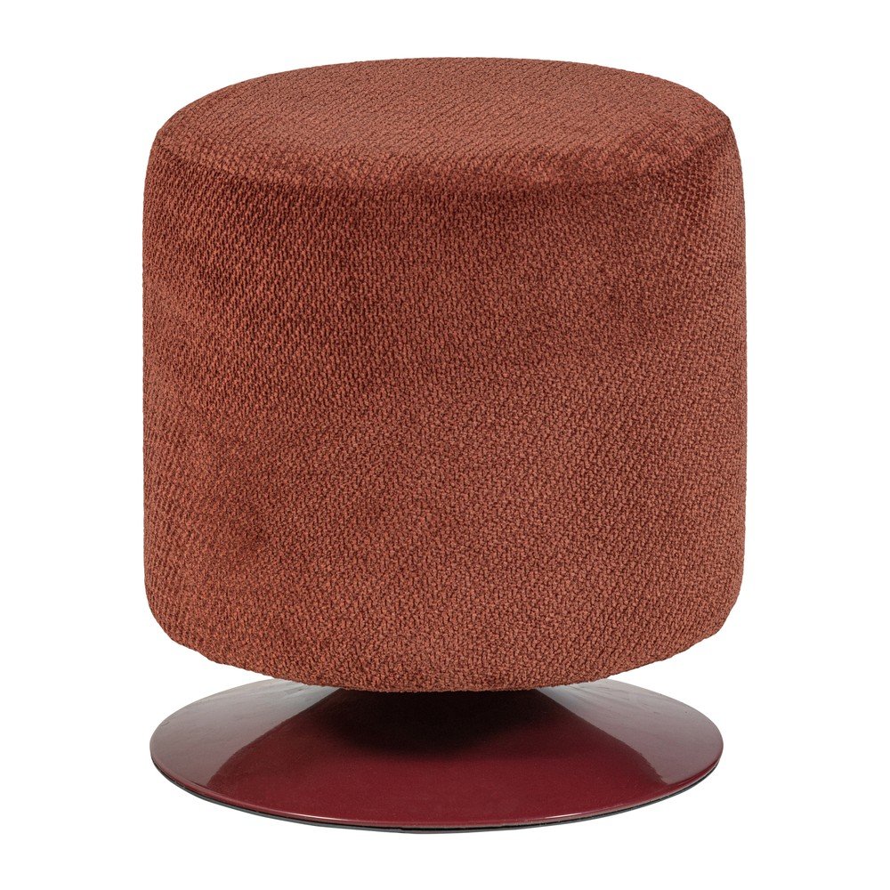 Červený taburet z textílie buklé Islen – WOOOD