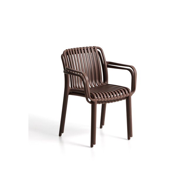 Hnedá plastová záhradná stolička Isabellini – Kave Home-image-4