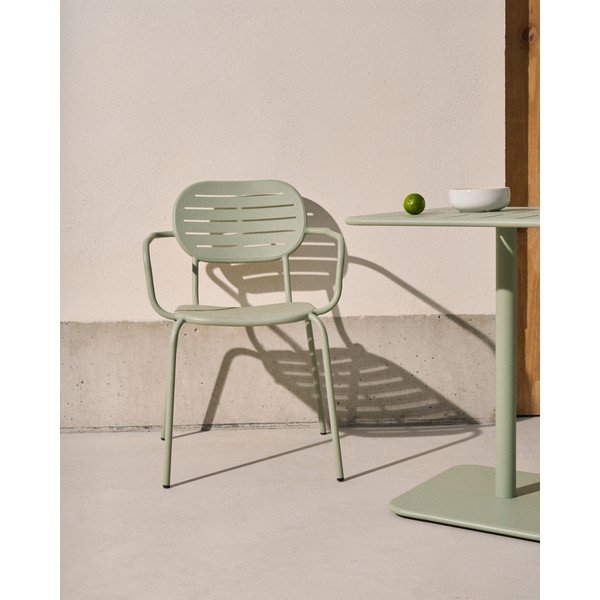 Kovová záhradná stolička v mentolovej farbe Brai – Kave Home-image-1