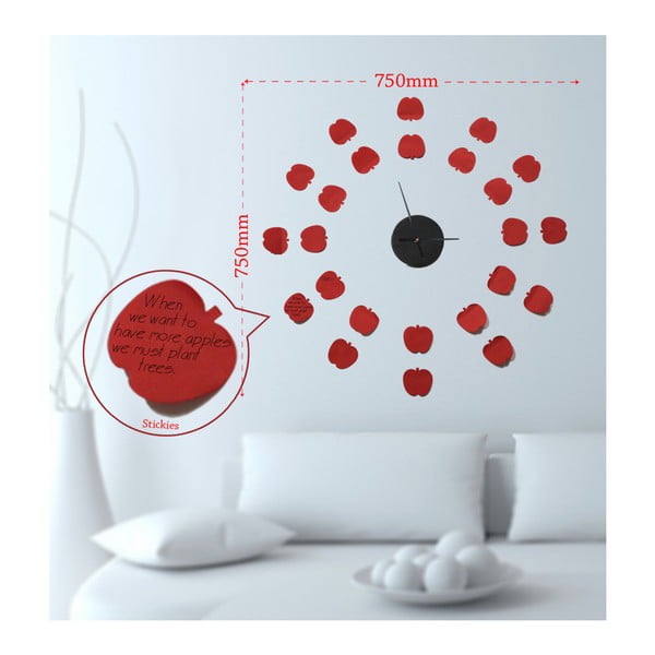 Nástenné samolepiace hodiny Mauro Ferretti Apples, ⌀ 75 cm-image-1