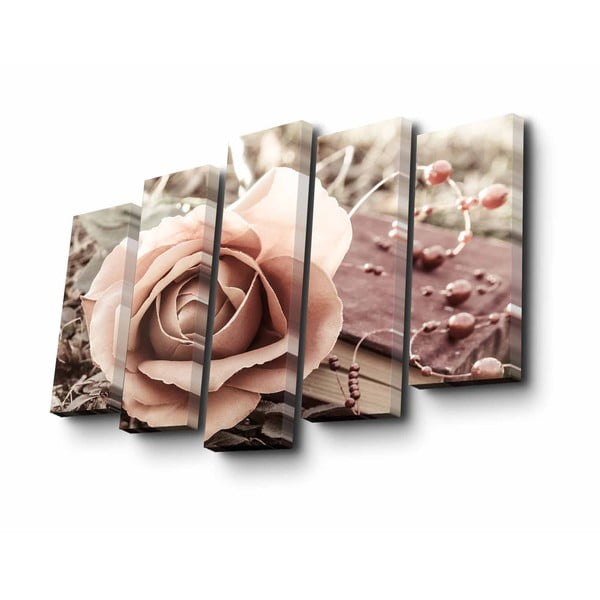 Viacdielny obraz Pink Rose, 82 × 50 cm