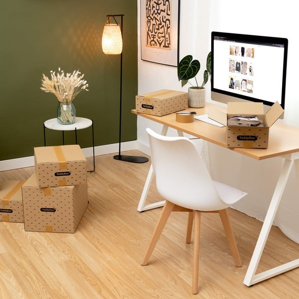 Súprava 2 béžových úložných boxov Compactor Teddy, 42 x 30 cm-image-1