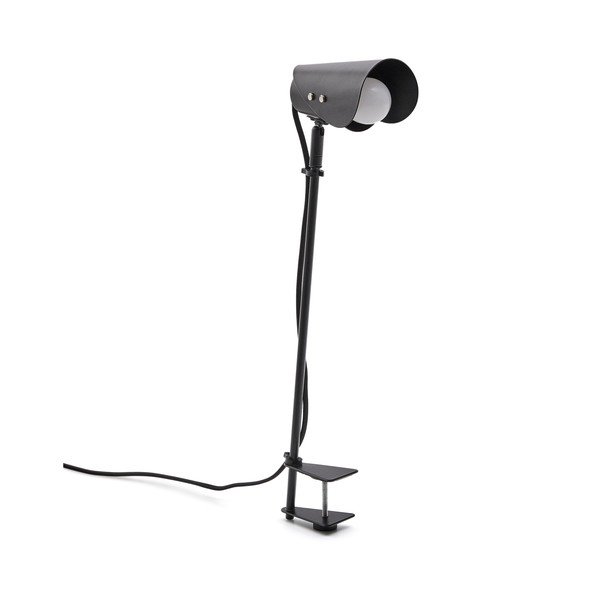 Čierna kovová stolová lampa s klipom (výška  51 cm) Jula – Kave Home
