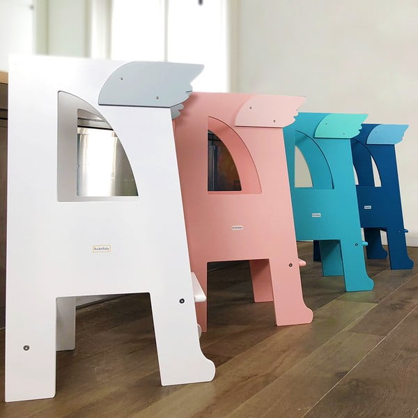 Biela učiaca veža Montessori - Rocket Baby-image-4