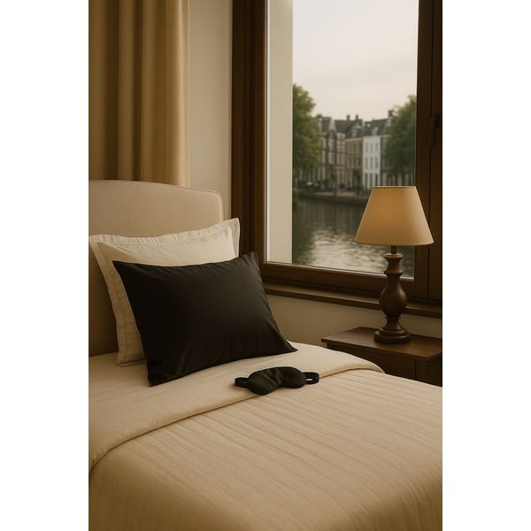 Čierna hodvábna maska ​​na spanie Mulberry Silk – Mila Home Luxury-image-3