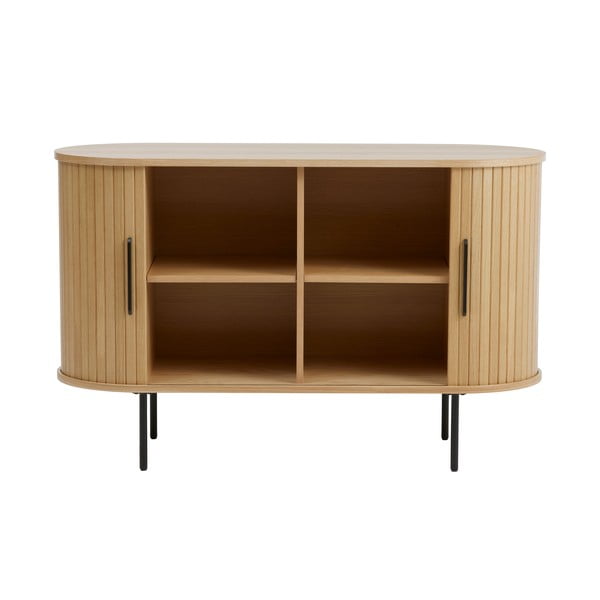 Komoda v dekore duba s posuvnými dverami v prírodnej farbe 120x76x45 cm Nola – Unique Furniture-image-3