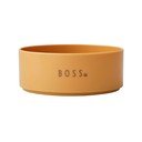 Horčicovožltá detská miska Design Letters Mini Boss, 11 cm