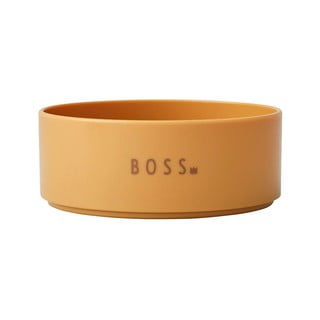 Horčicovožltá detská miska Design Letters Mini Boss, 11 cm