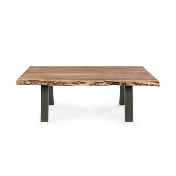 Čierny/v prírodnej farbe konferenčný stolík s doskou z akácie 65x115 cm Aron – Bizzotto