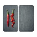 Súprava 2 sklenených krytov na sporák Wenko Cayenne, 52 x 30 cm