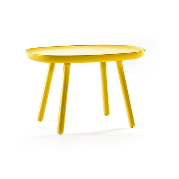 Žltý stolík z masívu EMKO Naïve, 61 x 41 cm
