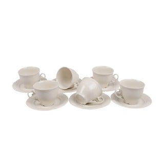 Súprava 6 porcelánových šálok s tanierikom Kutahya Elegance, 150 ml