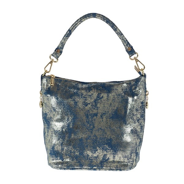 Modro-zlatá kožená kabelka Giulia Bags Misty
