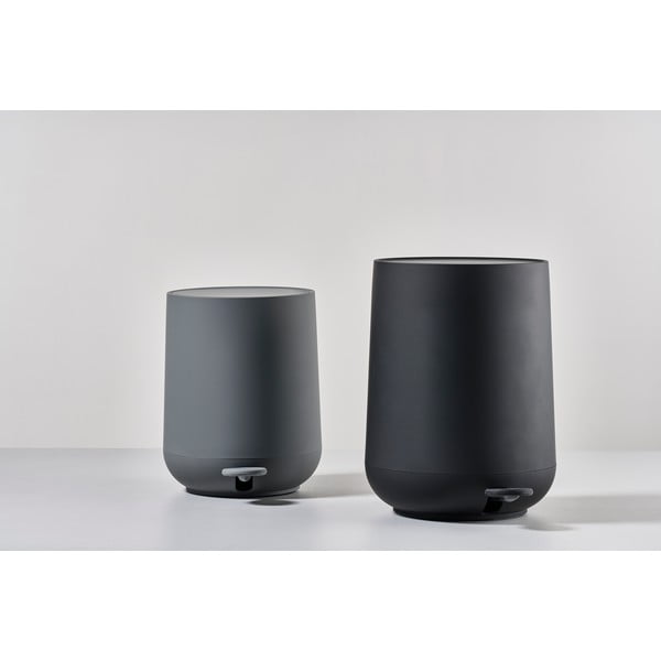 Tmavosivý pedálový plastový odpadkový kôš 5 l Nova – Zone-image-1