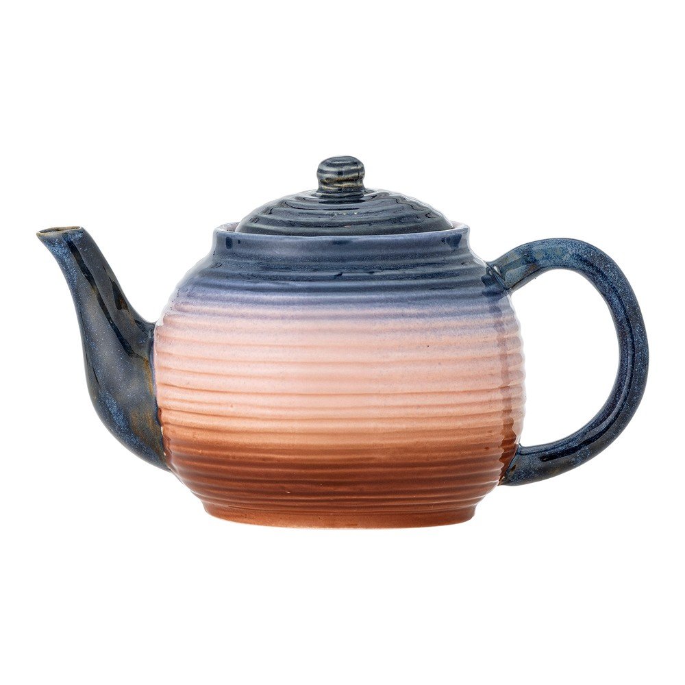 Modrá/oranžová keramická kanvica na čaj so sitkom 890 ml Tatum – Bloomingville