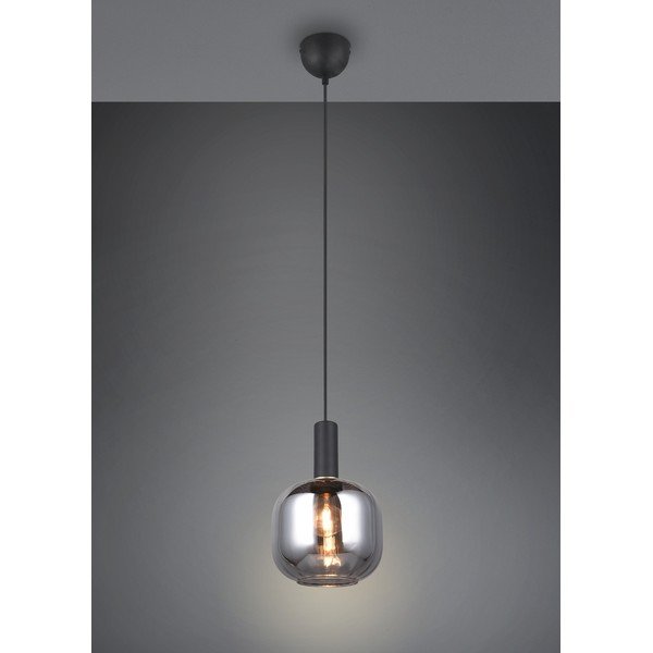 Čierne závesné svietidlo so skleneným tienidlom ø 20 cm Diva – Trio-image-1