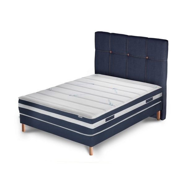 Tmavomodrá posteľ s matracom Stella Cadente Maison Venus, 160 × 200 cm