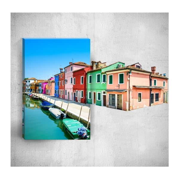 Nástenný 3D obraz Mosticx Colourful Village, 40 × 60 cm