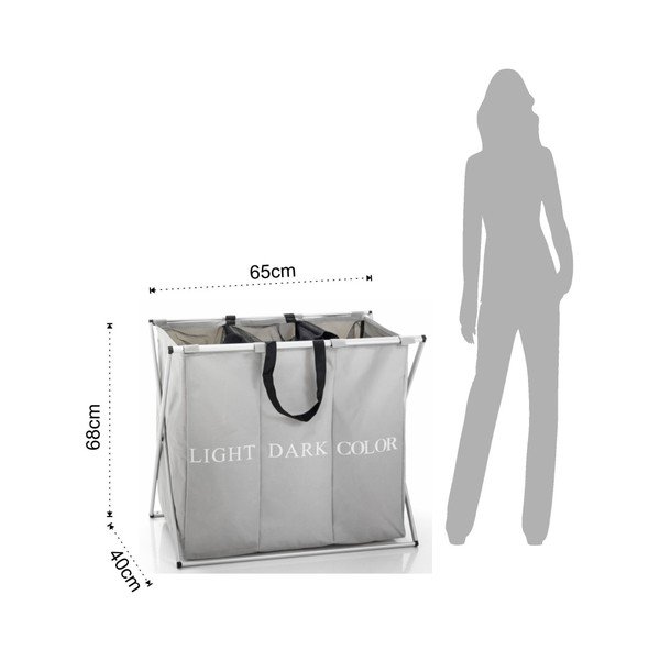 Sivý trojitý kôš na bielizeň Tomasucci Laundry-image-1