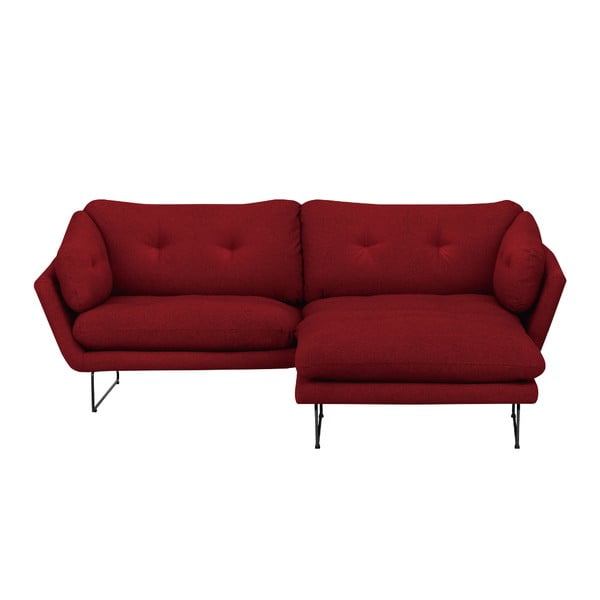 Set červenej pohovky a sedacieho pufu Windsor & Co Sofas Comet