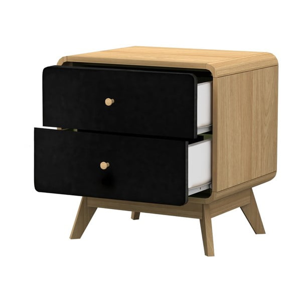 Čierny nočný stolík v dekore duba Cassie - Støraa-image-2