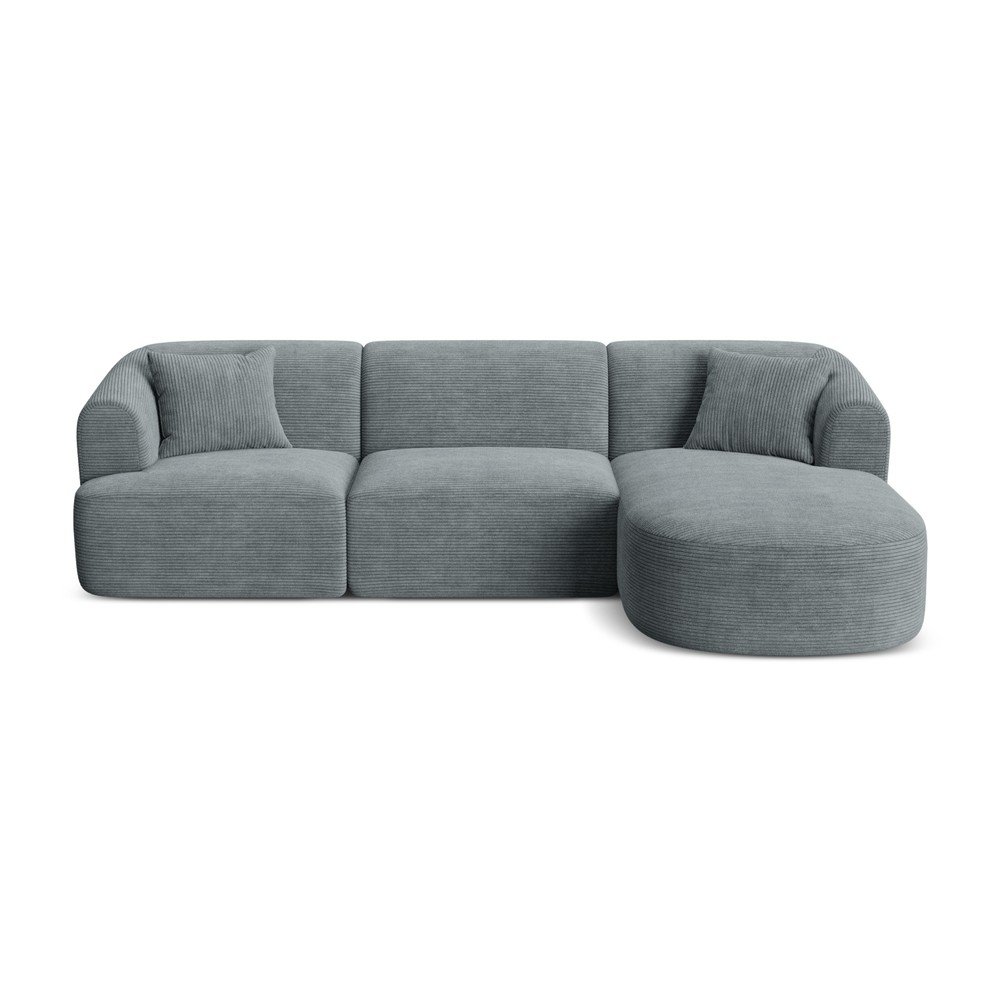 Tmavosivá menčestrová rohová pohovka (pravý roh/s leňoškou) Campi – Cosmopolitan Design