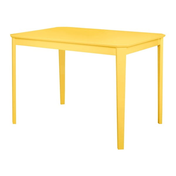 Žltý jedálenský stôl Støraa Trento, 110 × 75 cm