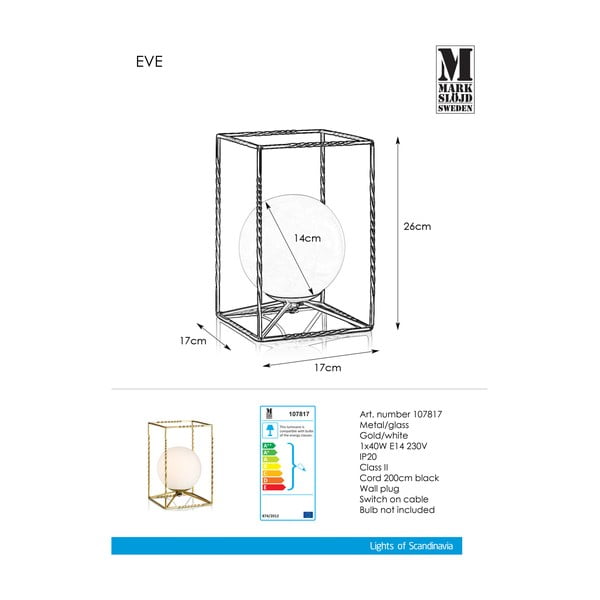 Stolná lampa v zlatej farbe Markslöjd Eve Table Gold-image-2