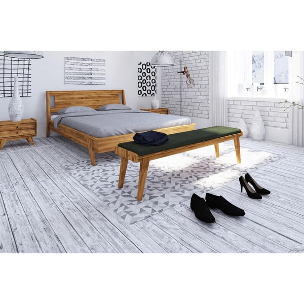 Lavica z dubového dreva so zeleným sedákom Retro - The Beds-image-3