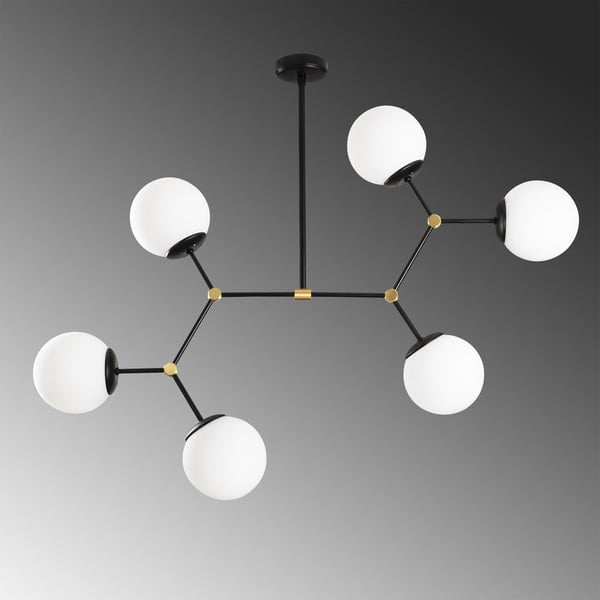 Čierne závesné svietidlo pre 6 žiaroviek Opviq lights Damar-image-1