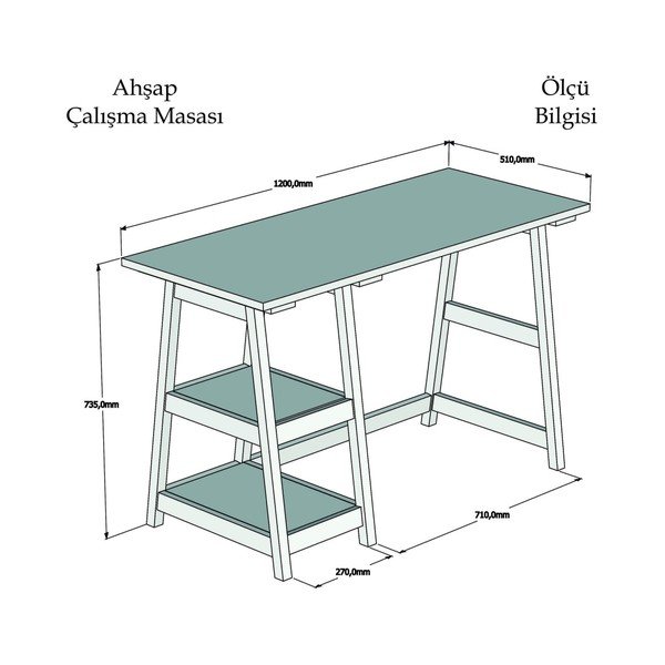 Hnedý pracovný stôl z borovicového masívu Perla-image-2