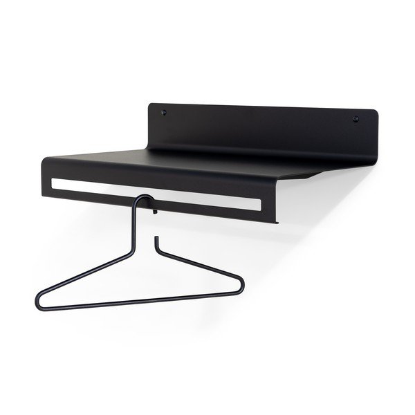 Čierny kovový nástenný vešiak s poličkou 60 cm Sway – Spinder Design-image-3