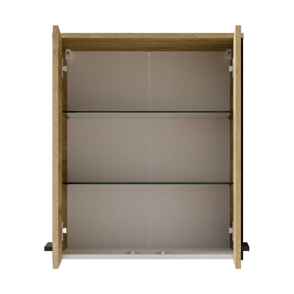 Závesná kúpeľňová skrinka v dekore duba v prírodnej farbe 72x60 cm Quickset 395 – Pelipal-image-2