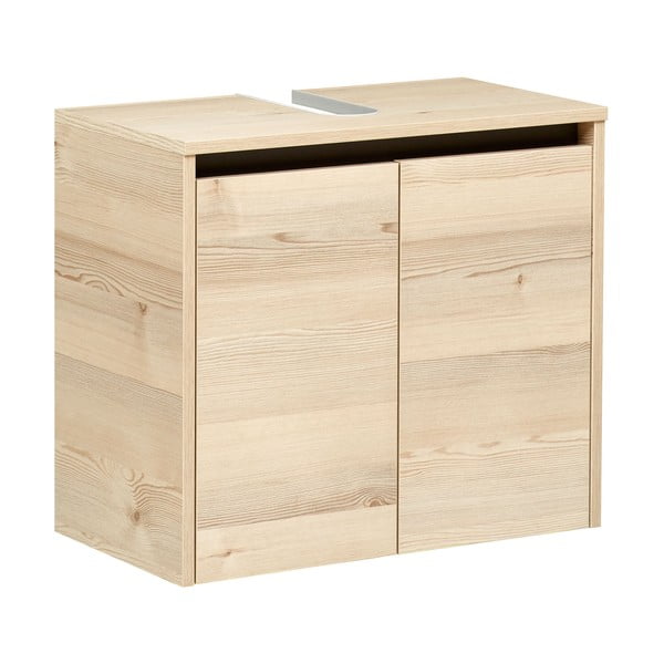 Závesná skrinka pod umývadlo v dekore borovice v prírodnej farbe 53x60 cm Quickset 393 – Pelipal