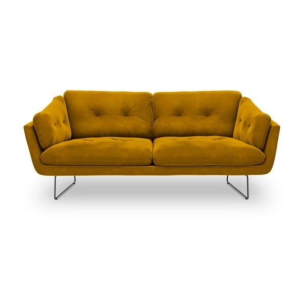 Žltá pohovka so zamatovým poťahom Windsor & Co Sofas Gravity