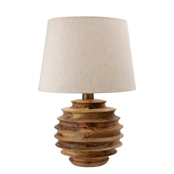 Stolová lampa v tmavoprírodnej farbe s textilným tienidlom (výška 54 cm) Svale – Bloomingville