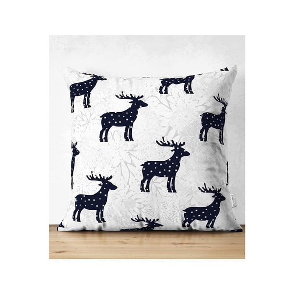 Súprava 4 vianočných obliečok na vankúš a behúň na stôl Minimalist Cushion Covers Reindeer and Stars-image-4