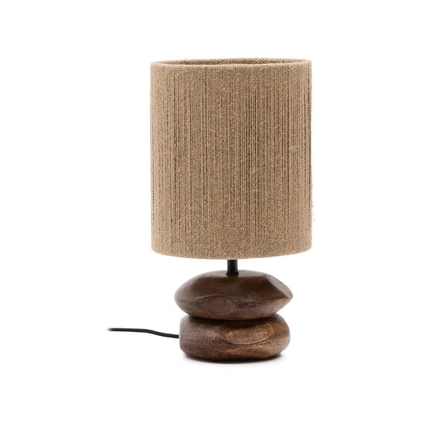 Stolová lampa v tmavoprírodnej farbe z masívu akácie (výška 43 cm) Kor – Kave Home