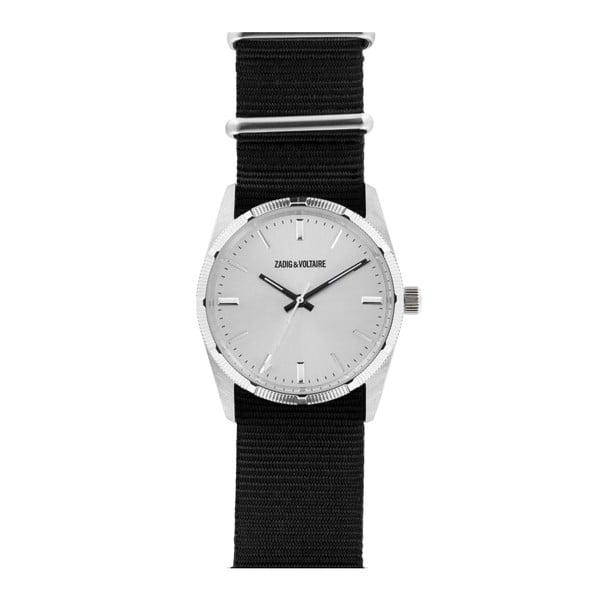 Unisex hodinky s čiernym nylonovým remienkom Zadig & Voltaire