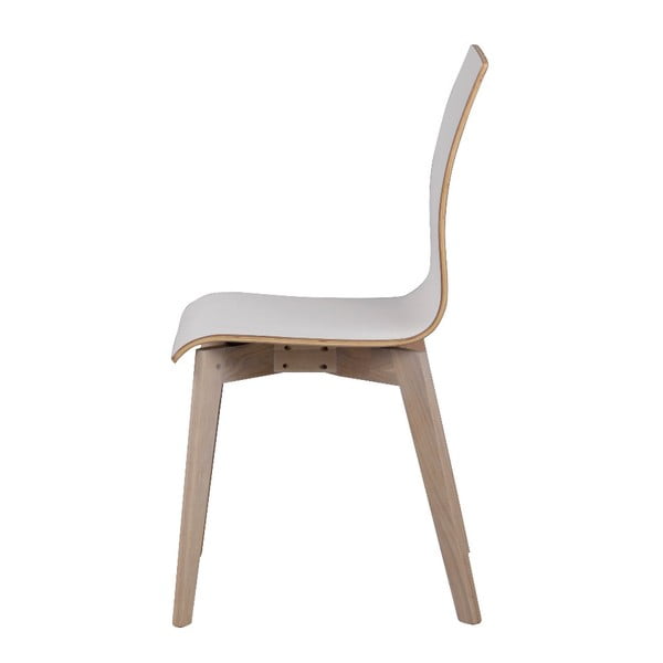 Biela jedálenská stolička so svetlohnedými nohami Rowico Grace-image-1