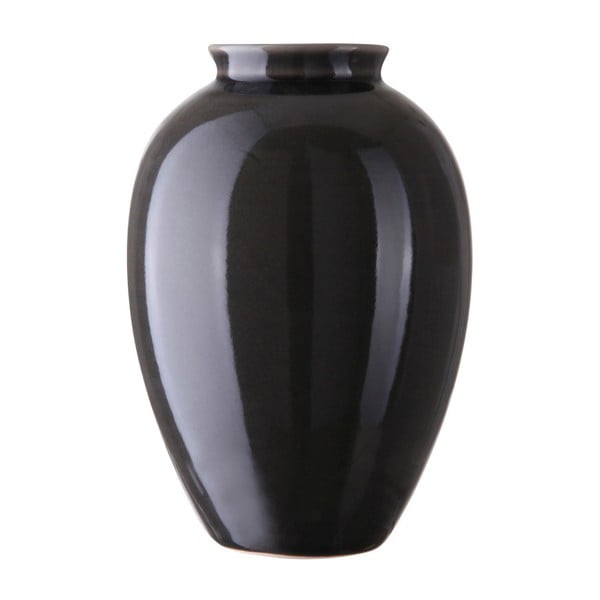 Čierna kameninová váza A Simple Mess Anita, výška 20 cm