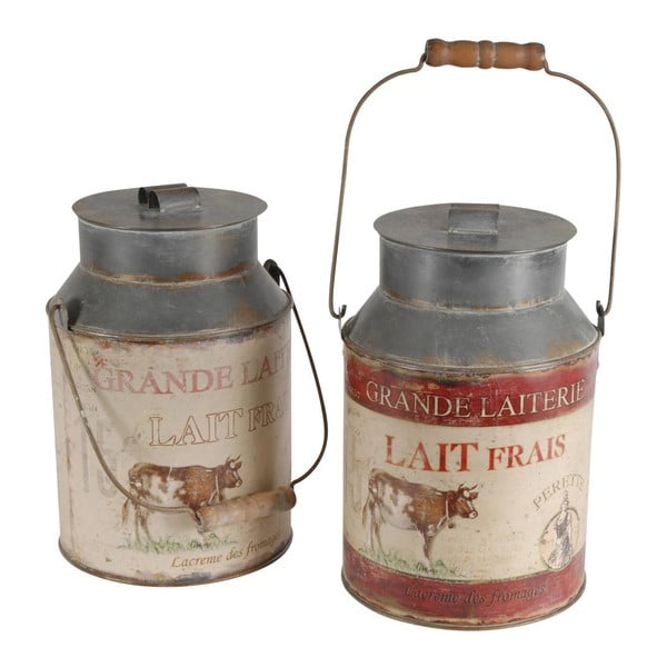 Sada 2 dekoratívnych džbánov na mlieko Antic Line Milk Jar