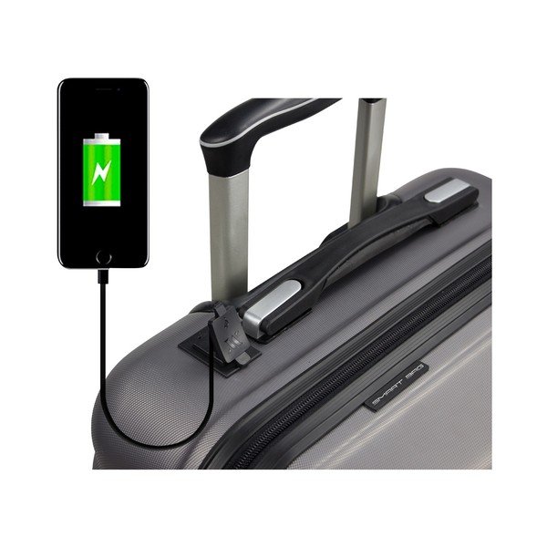 Sivý cestovný kufor na kolieskach s USB portom My Valice COLORS RESSNO Medium Suitcase-image-3