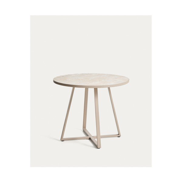 Okrúhly záhradný jedálenský stôl s keramickou doskou ø 90 cm Tella – Kave Home-image-3