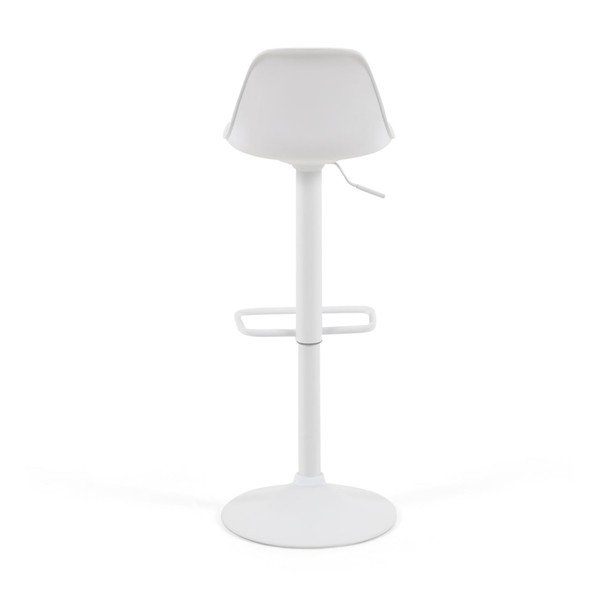 Matne biela barová stolička s nastaviteľnou výškou z imitácie kože (výška sedadla 60 cm) Orlando-T – Kave Home-image-3