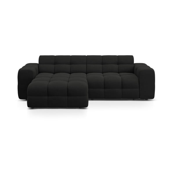 Čierna rohová pohovka (ľavý roh/s leňoškou) Kendal – Micadoni