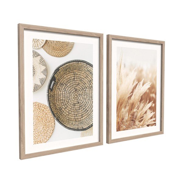Tlačené obrazy v súprave 2 ks s rámom 30x40 cm Full Beige – Styler-image-2